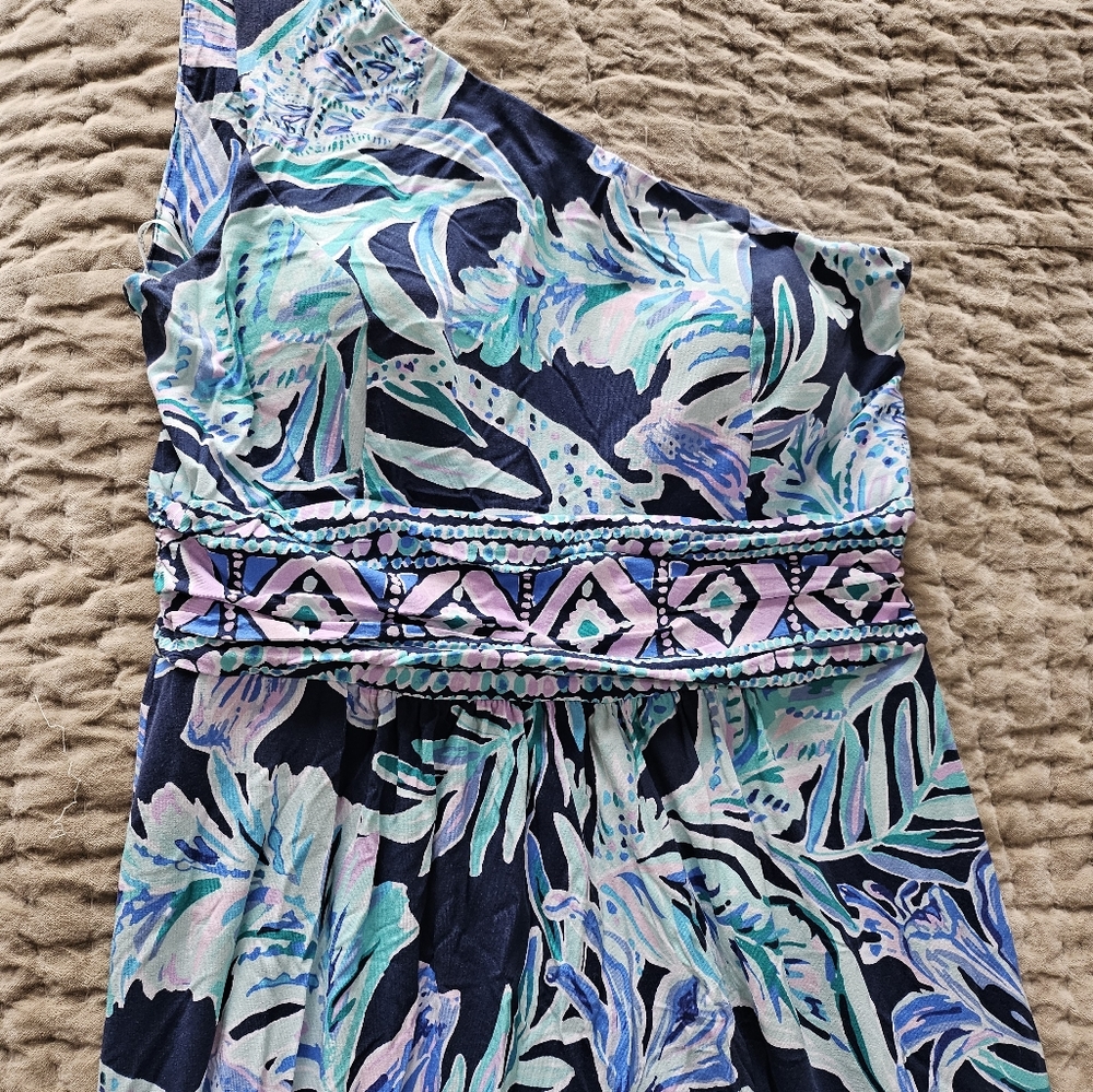 LILLY PULITZER ONE SHOULDER MAXI DRESS
